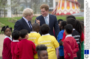 Prince Harry and Boris Johnson visit the new Queen Elizabeth Olympic Park, London, Britain - 04 Apr 2014