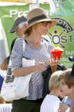 Julie Bowen gets a taste of some Shaved Ice at the Farmers Market
