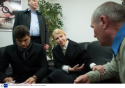 Yulia Tymoshenko press conference at Donetsk airport, Ukraine - 07 Apr 2014