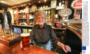 99-year-old Dolly Saville, who is the world's oldest barmaid, Wendover, Buckinghamshire, Britain - 10 Apr 2014