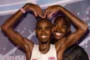 Mo Farah unveils two wax figures at Madame Tussauds London