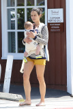 *EXCLUSIVE* Jordana Brewster takes baby Julian for a walk