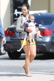 *EXCLUSIVE* Jordana Brewster takes baby Julian for a walk