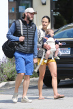 *EXCLUSIVE* Jordana Brewster takes baby Julian for a walk