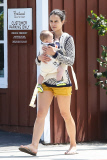 *EXCLUSIVE* Jordana Brewster takes baby Julian for a walk