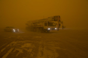 Sand Storm Sweeps Dunhuang Visibility Insufficient 50 Meters