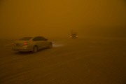 Sand Storm Sweeps Dunhuang Visibility Insufficient 50 Meters