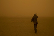 Sand Storm Sweeps Dunhuang Visibility Insufficient 50 Meters