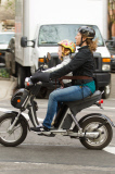 Edie Falco Taking Daughter Macy to School on her Moped