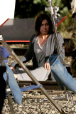 *EXCLUSIVE* Jennifer Aniston spends a night out on the Train Tracks for "Cake"