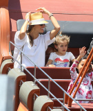 Alessandra Ambrosio and her family go to Santa Monica Pier