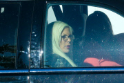 Tori Spelling rides shotgun while filming in Calabasas