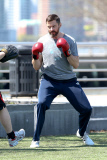 Hugh Jackman shows off his Swordsmanship in NYC