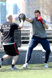 Hugh Jackman shows off his Swordsmanship in NYC