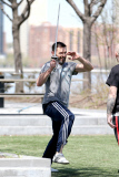 Hugh Jackman shows off his Swordsmanship in NYC