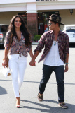 *EXCLUSIVE* Bruno Mars and girlfriend Jessica Caban hold hands after a baby shower