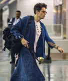 Exclusive... John Mayer Arriving On A Flight In New York City 