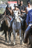 Justin Bieber takes a ride on a White Horse
