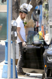 *EXCLUSIVE* Aaron Paul picks up some Orchids ahead of his Wedding Anniversary