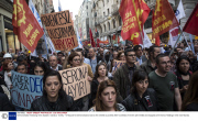Demonstration following mine disaster, Istanbul, Turkey - 14 May 2014