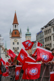 DFB-Pokal: Bayern München feiert Pokalsieg auf dem Marienplatz in München 