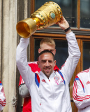 DFB-Pokal: Bayern München feiert Pokalsieg auf dem Marienplatz in München 