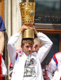 DFB-Pokal: Bayern München feiert Pokalsieg auf dem Marienplatz in München 