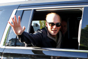 Johnny Depp leaves the set of "Black Mass" as a Happy Whitey Bulger