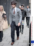 London Collections: Men, Street Style, London, Britain - 07 Jan 2013