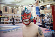 The Great British Tattoo Show at Alexandra Palace, London, 2014.  Tattoo Artists and enthusiasts at the UK's largest tattoo show.  More than 350 tattoo artists.  Also has shows including wrestling, Zombie Boy, Megan Daniels, Jamiroquai trubute Space Cowbo