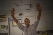 New fathers photographed on day of baby's birth, Chelsea and Westminster hospital, London, Britain - May 2014