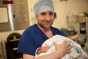 New fathers photographed on day of baby's birth, Chelsea and Westminster hospital, London, Britain - May 2014