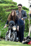 James Franco cuddles up to Amber Heard on set