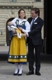 Princess MADELEINE of Sweden and CHRIS O'NEILL present their baby girl LEONORE on Sweden's National Day