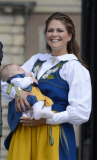 Princess MADELEINE of Sweden and CHRIS O'NEILL present their baby girl LEONORE on Sweden's National Day