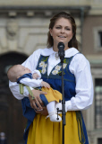 Princess MADELEINE of Sweden and CHRIS O'NEILL present their baby girl LEONORE on Sweden's National Day