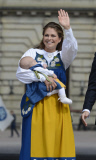 Princess MADELEINE of Sweden and CHRIS O'NEILL present their baby girl LEONORE on Sweden's National Day