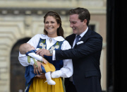 Princess MADELEINE of Sweden and CHRIS O'NEILL present their baby girl LEONORE on Sweden's National Day