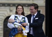 Princess MADELEINE of Sweden and CHRIS O'NEILL present their baby girl LEONORE on Sweden's National Day