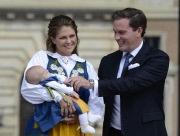 Princess MADELEINE of Sweden and CHRIS O'NEILL present their baby girl LEONORE on Sweden's National Day