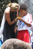 Heidi Klum and Seal share a friendly Kiss at their children's soccer game