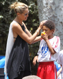 Heidi Klum and Seal share a friendly Kiss at their children's soccer game