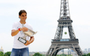 Rafael Nadal at the Trodero after his victory at the French Open
