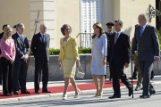 King JUAN CARLOS of Spain with Queen SOFIA receive the President of Mexico ENRIQUE PENA NIETO
