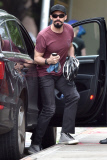 *EXCLUSIVE* Hugh Jackman goes bald and bearded in New York