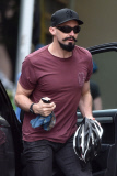*EXCLUSIVE* Hugh Jackman goes bald and bearded in New York