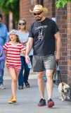 Hugh Jackman & Daughter Ava Walk Their Dog In NYC 