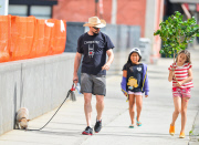 Hugh Jackman & Daughter Ava Walk Their Dog In NYC 