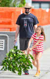 Hugh Jackman & Daughter Ava Walk Their Dog In NYC 