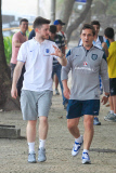 Members of the UK soccer team out shopping in Rio after recent loss